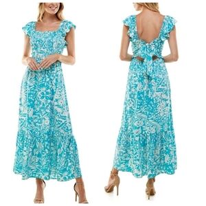 June & Hudson Vacation Maxi Dress Ruffle Detailing Size 1